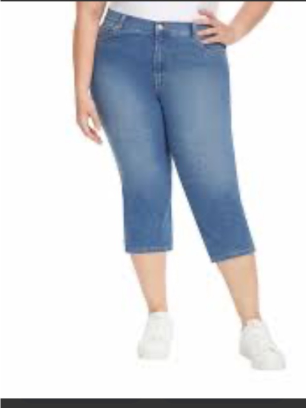 Women's Plus Stretch Ankle Capri Jeans - Blue